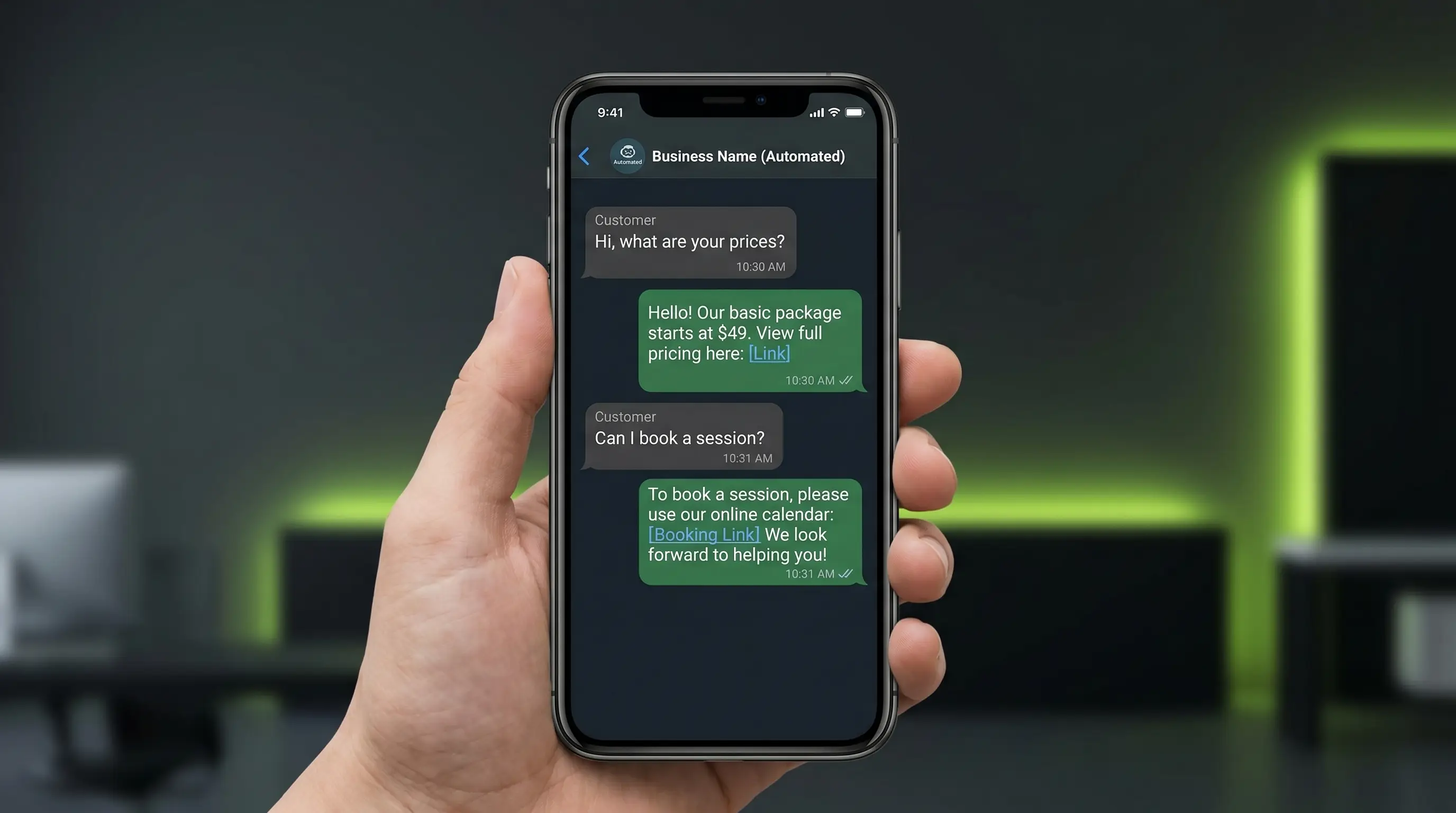 WhatsApp bot in action