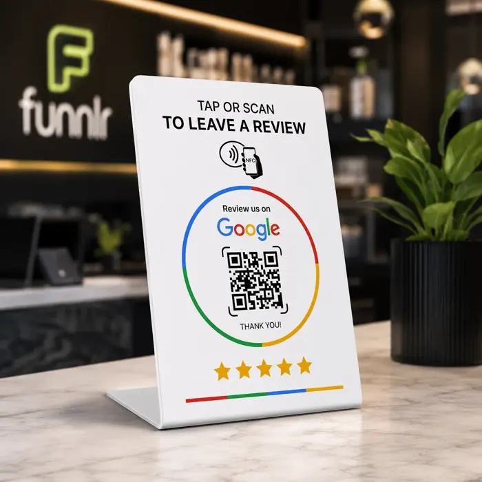 Funnlr Review Tap Plaque
